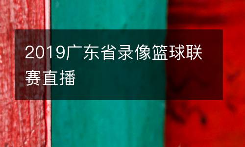 2019廣東省錄像籃球聯賽直播